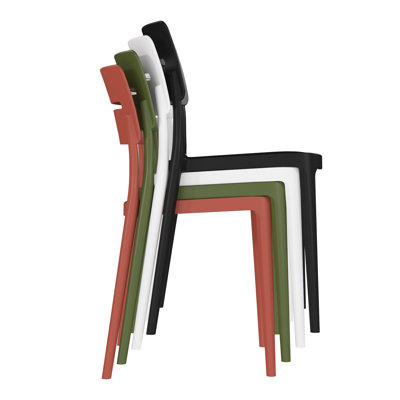 Chaise de salle à manger d'extérieur empilable (ensemble de 4)