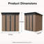 Abri de jardin compact en métal brun