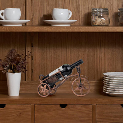 Support à vin de table, porte-bouteilles de vin en forme de vélo, support à vin de comptoir autoportant et rangement pour bouteilles de vin, cadeaux pour le vin