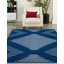 Tapis géométrique bleu marine en polypropylène tissé à la machine-2054948439