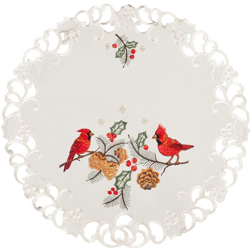 Red Cardinal Doily (24" RD)