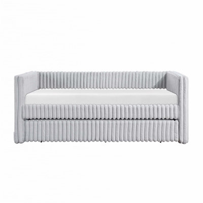 1pc Daybed with Trundle Corduroy Fabric