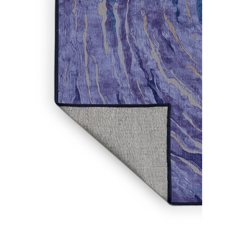 Machine Washable Purple Area Rug, Rectangle 5' x 7'