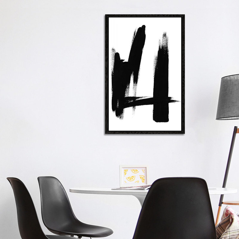 Brush Absract No. 2 by Melissa Selmin - Painting on Canvas, Black Framed, 101.6 cm H x 66.04 cm W