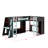 Twin Size Gaming Bed Frame With RGB LED Lights, Dual Twin Beds, USB Ports, TV Stand & Storage Shelves-719527171