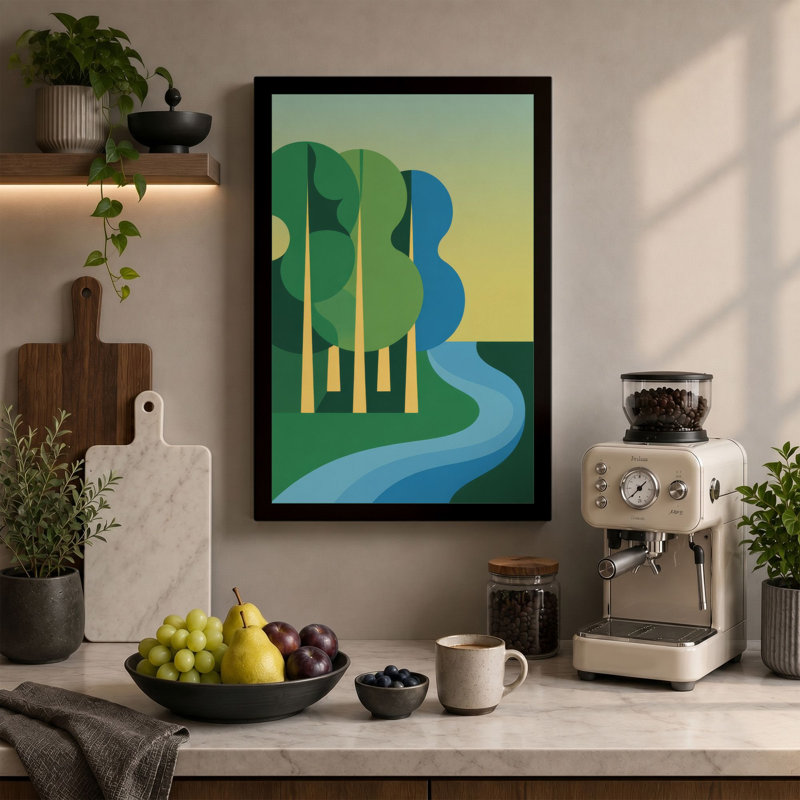 Print, 24x16 - 61.0 x 40.6 cm, Teal Border