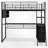 Metal Loft Bed With Built-In Desk-1303447959