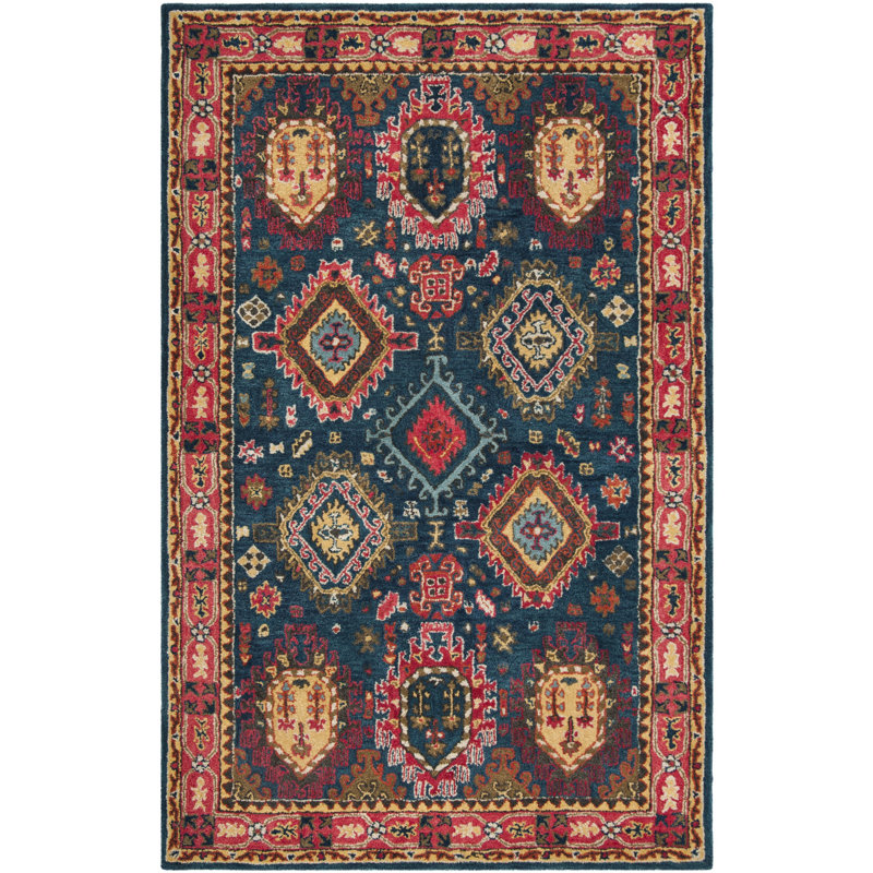 Tapis oriental en laine touffeté à la main Donnal, Rectangle 5 pi x 8 pi