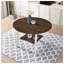 Table de salle à manger ronde 45,7 po avec tablette de rangement, table de salle à manger rustique moderne en bois foncé pour petits espaces, chêne foncé antique et blanc
