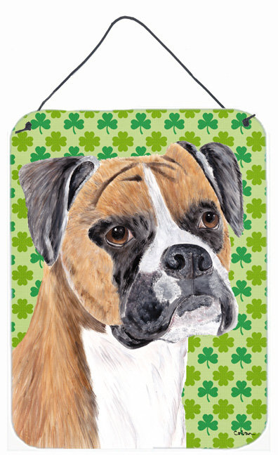 «St. Patrick's Day», reproduction de trèfle sur plaque, Boxer (brun)