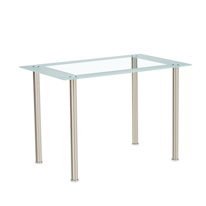 Glass Top Metal Base Dining Table