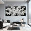 Sculpture abstraite abstraite sur fond, ensemble de 3 impressions sur toile-826679563