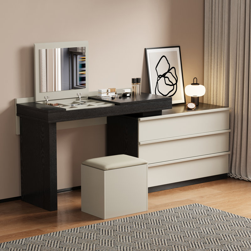Moderne, coiffeuse avec miroir et tabouret de maquillage, pour chambre à coucher