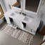 Ensemble de meuble-lavabo double double 84 po x 22 po avec plateau en marbre de Carrare et robinet-971894072-971894074
