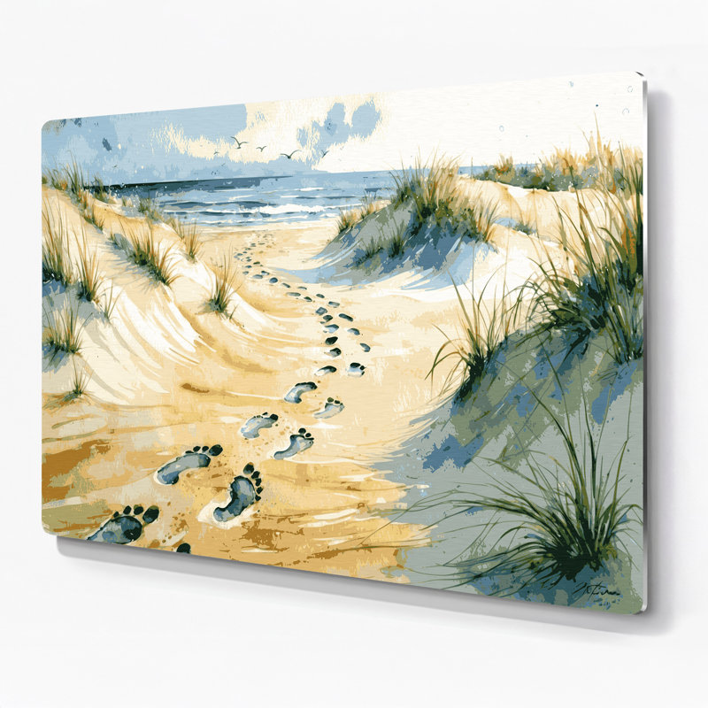 Art mural en métal Coastal Sandy, H 11 po x l 14 po