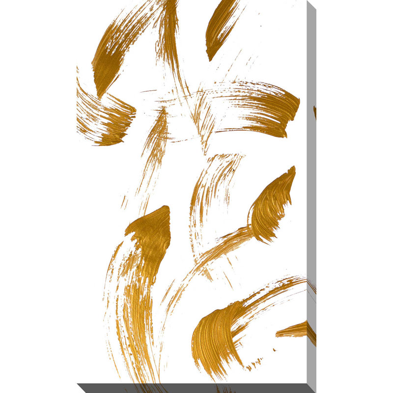 «Copper Strokes I», reproduction de peinture acrylique sur toile, H 60 po x l 36 po x P 1,5 po, Toile tendue