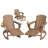 Folding Adirondack Rocking Chair with Retractable Ottoman, All-Weather HDPE Outdoor Rocking Chair, Wooden Textured with Cup Holder for patios, Decks, Gardens, fire pits-1293986230