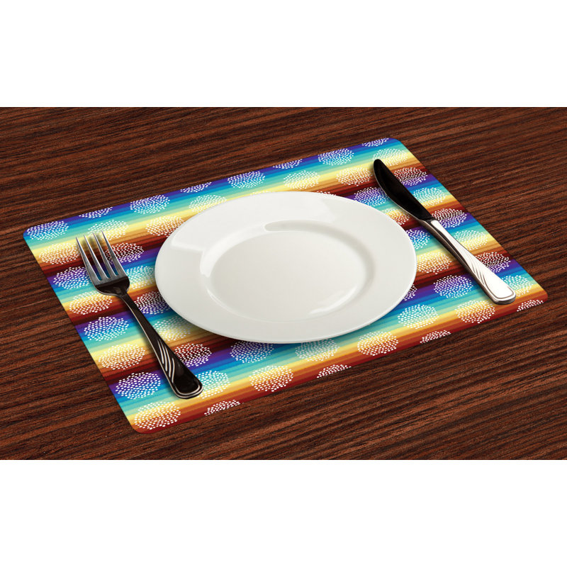 Polyester Striped Rectangle Placemat