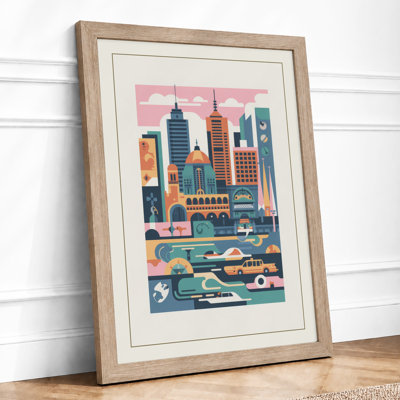 City in Layers Modern - Framed Print