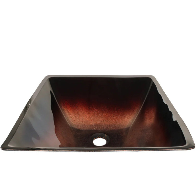 Novatto RAME 16.75'' Glass Square Bathroom Sink