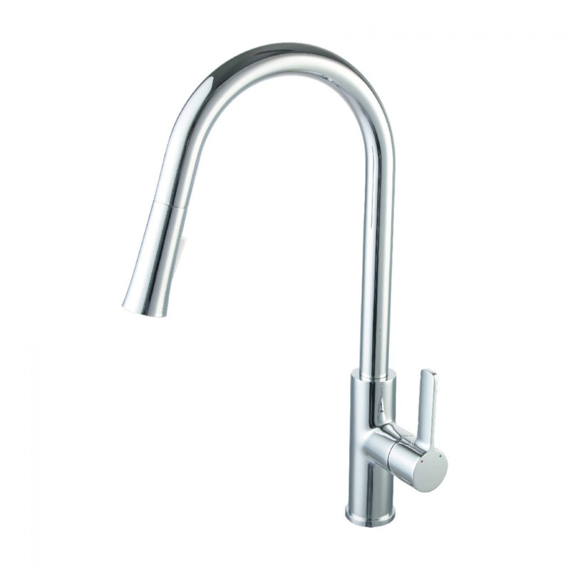 Blossom Single Handle Pull-Down Kitchen Faucet – Solid Brass Kitchen Sink Faucet with High Arc Spout, 360° Swivel, Dual-Function Sprayer