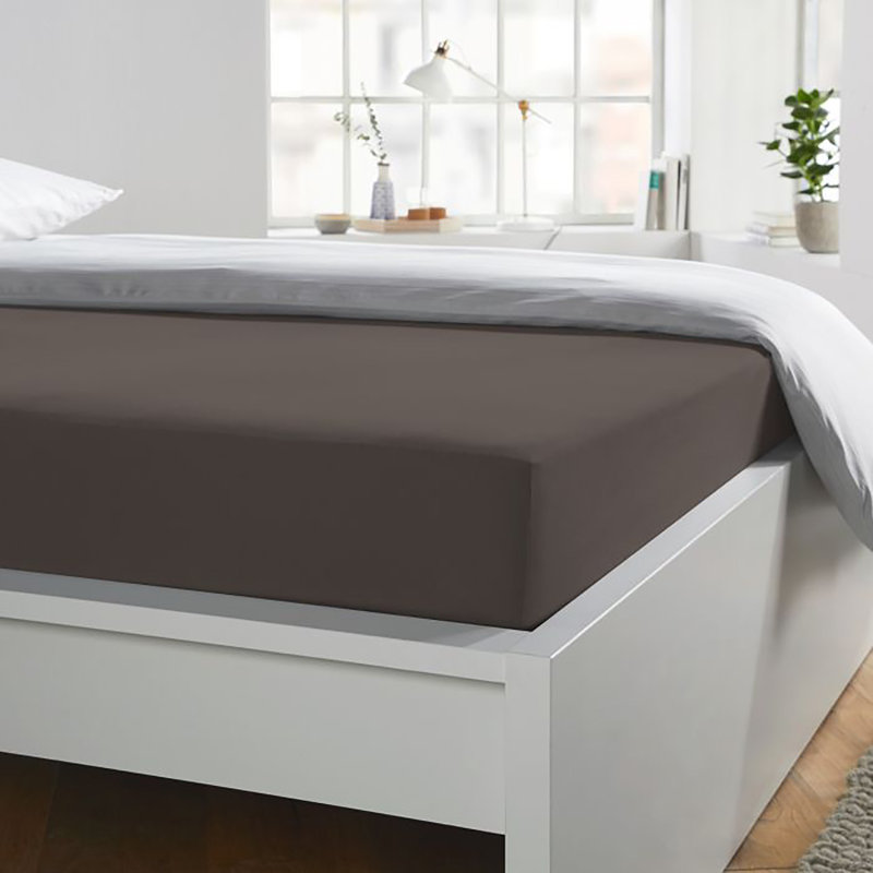 Frotee-Stretch Cotton Blend Fitted Sheet, 140-160cm x 200cm, Chamomile