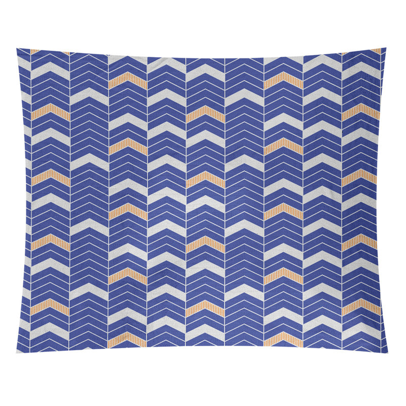 Tapisserie Stephenie, H 27,5 po x l 37,5 po, Bleu / Orange