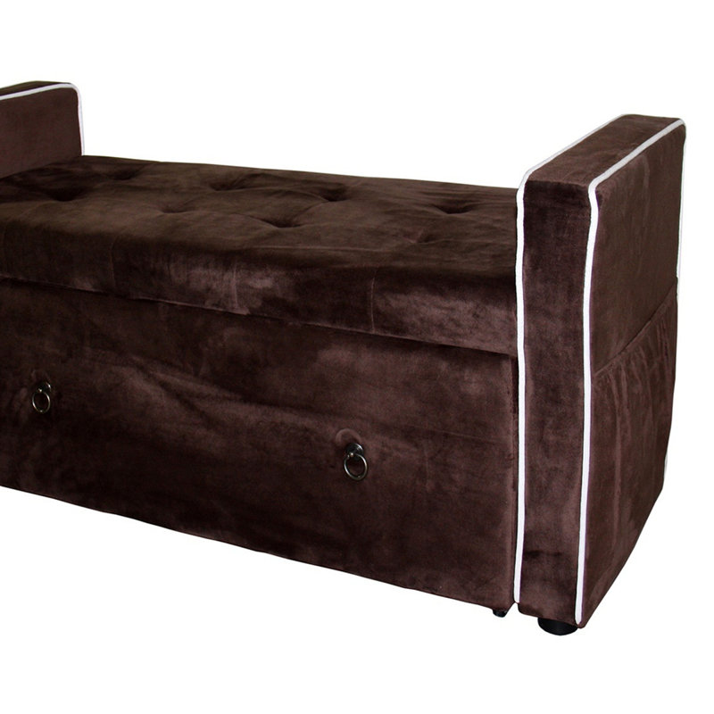 22" Shoe Storage Bench, Suede