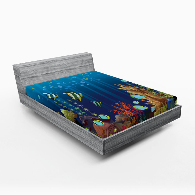 Multicolore Ambesonne Under the Sea, Drap-housse très grand californien