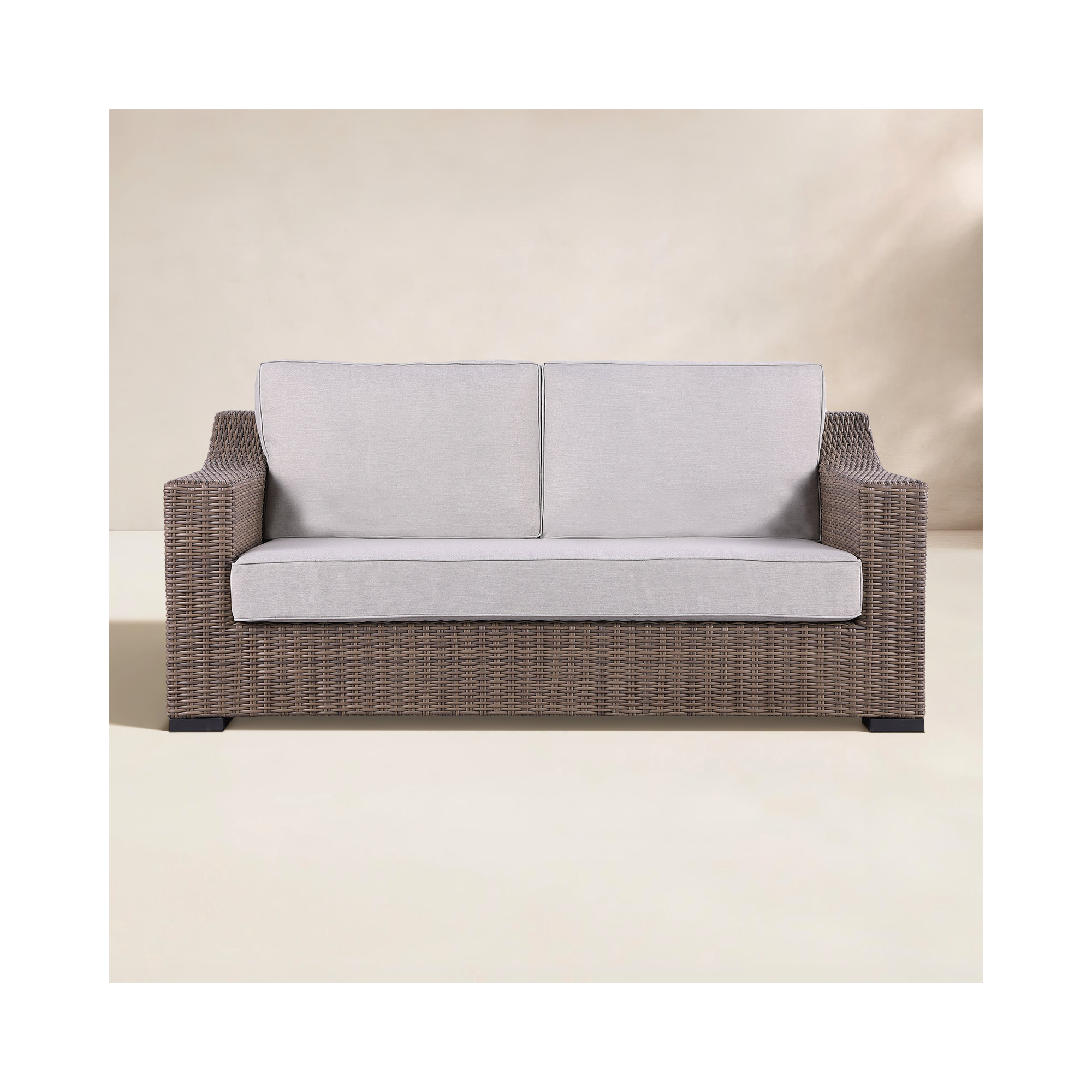 Manhattan Rustic Wicker Rattan Loveseat