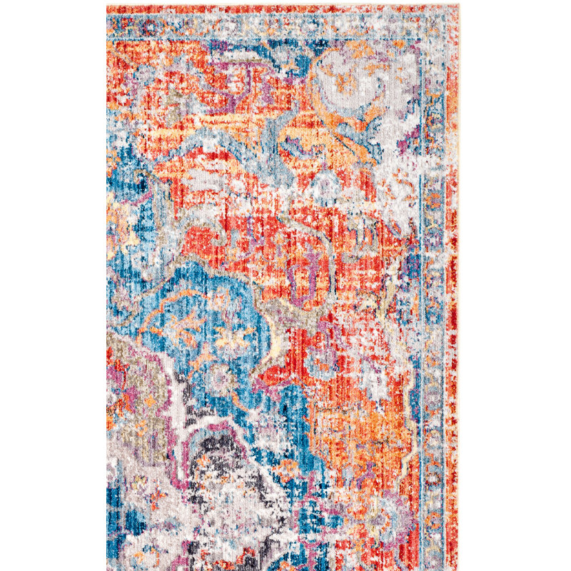 Tapis orange Jehanne, Carré 5 pi 1 po