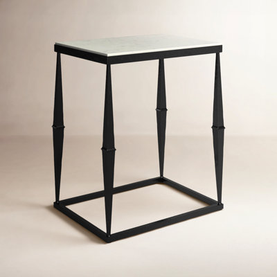 Agatie 16" Genuine Marble End Table
