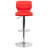 Norrell Contemporary Vinyl Adjustable Height Barstool with Vertical Stitch Back-24677831