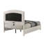 Lit EK Ramondi blanc antique avec rangement et DEL-277947313
