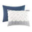 Édredon pour lit double / grand 3 pièces. Capitonnage en coton chenille. Imprimé bleu marine. Remplir. Et 2 taies décoratives. Magnifique literie en chenille lavable à la machine. Chaud assorti-129124964-129124965