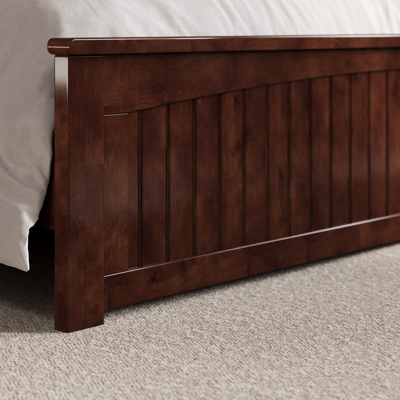 Lit plateforme en bois massif francoise avec pied de lit assorti Francoise, Noyer, Très grand