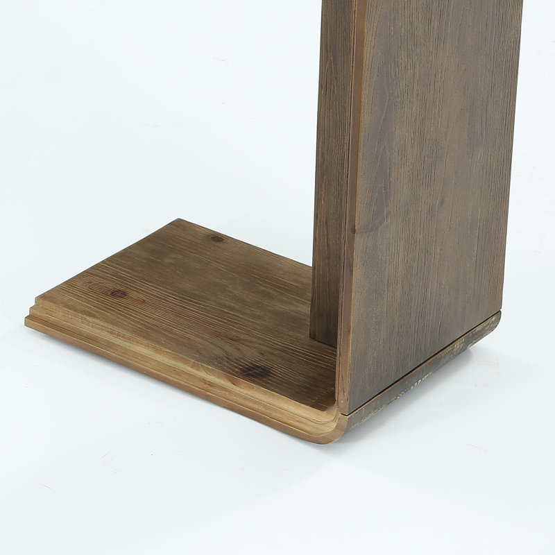 Table de bout en bois massif en forme de C, table d'appoint pour salon, chambre à coucher, petit espace, 2 pièces, 2 Pcs