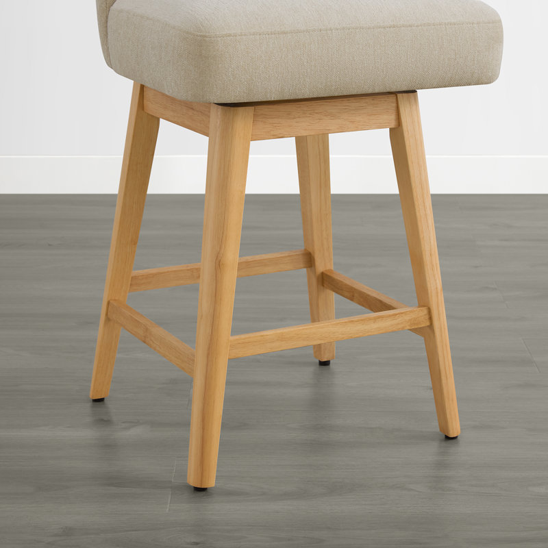 Modern Swivel Counter Stool, Sand Polyester