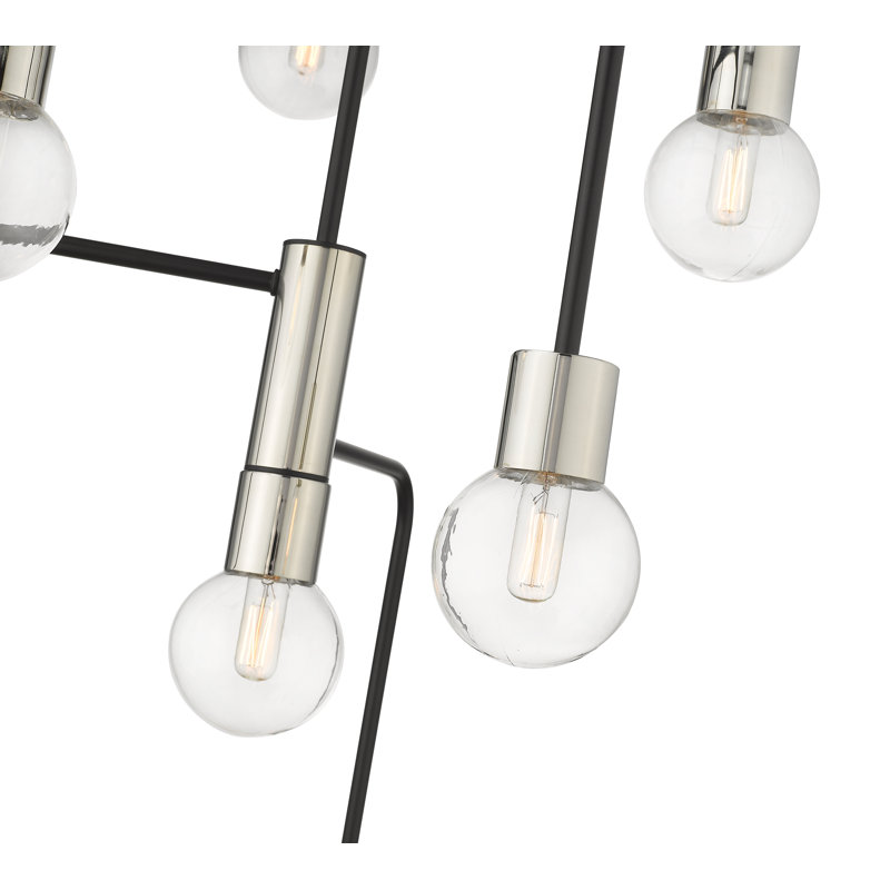 Lustre à niveaux 7 lumières unique Dasher, Nickel poli