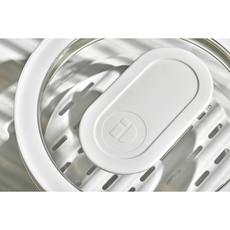 InterDesign Clear BPA-Free Plastic Produce Storage Bowl with White Lid, 7 Cups