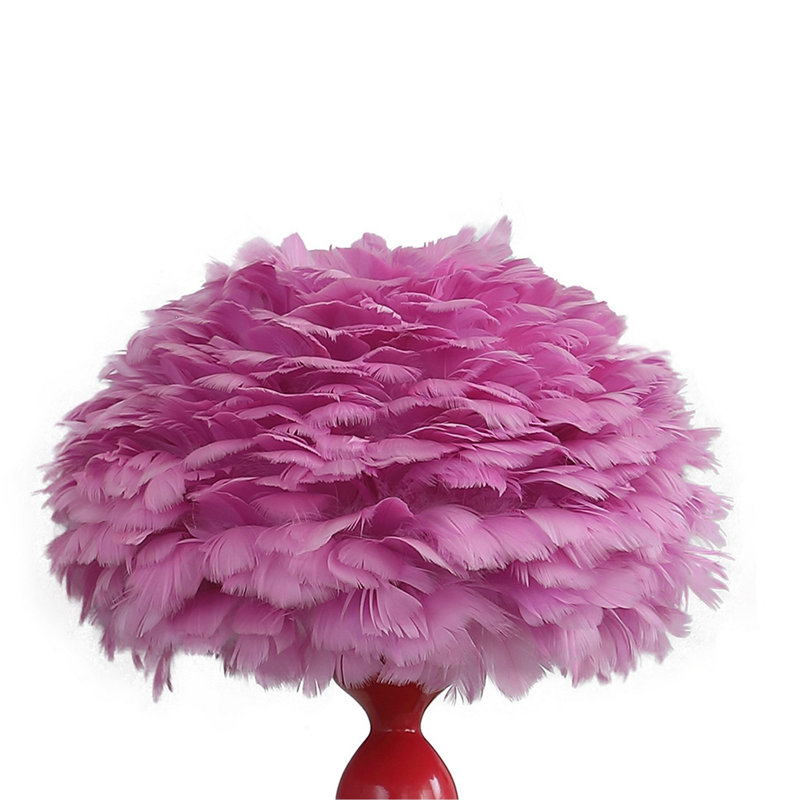 Florann 23.5 Inch Metal Glam Feather Table Lamp, Candlestick, 40W, Red