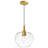 1 - Light Gold Kitchen Island Single Pendant Light With 9.45in Clear Glass Shade
