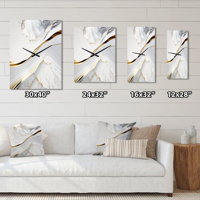 Abstract Geode Waves IV - Horloge murale abstraite, H 40 po x l 30 po x P 1 po