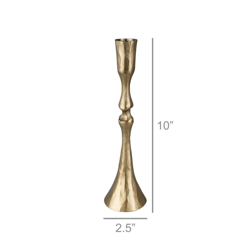 Bougeoir de table en fer, H 10 po x l 2,5 po x P 2,5 po