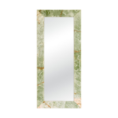 Suna Miroir rectangulaire encadré en pierre naturelle 35 po x 79 po