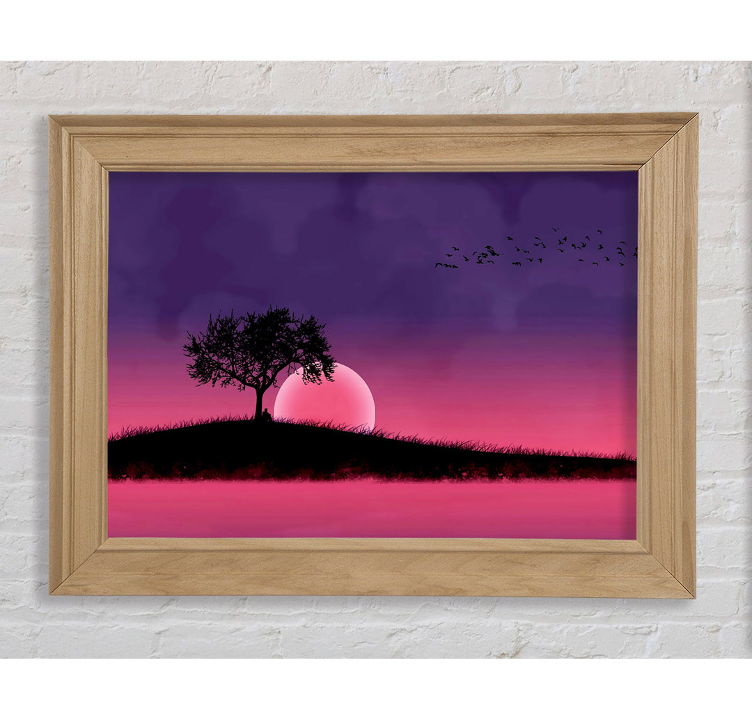 Pink Moonlit River - Bilderrahmen Kunstdrucke