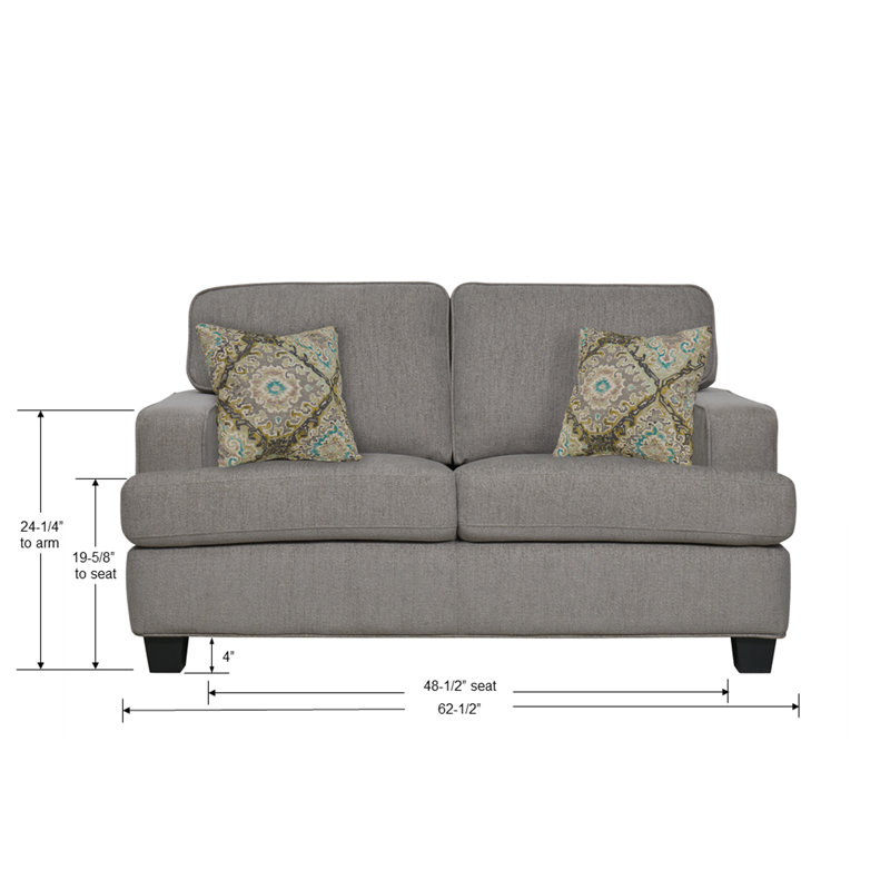 Alora Upholstered 62'' Loveseat, Gray