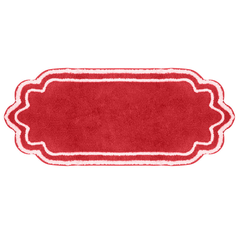 Tapis pour salle de bain Dobrinka, Rouge, 21 po x 54 po (rectangle)
