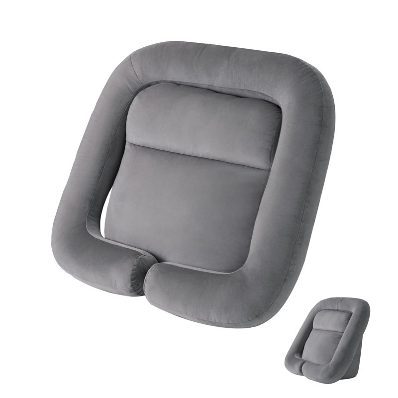 Velvet Reading Pillow, Grey