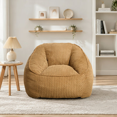 Fauteuil à billes compressé pour adultes, fauteuil de lecture confortable en velours côtelé avec bourre